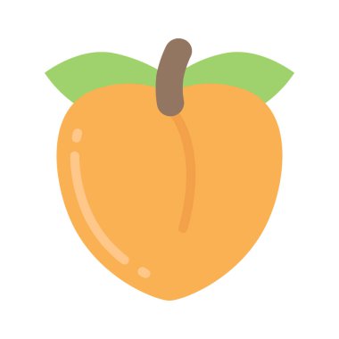 Şeftali meyve simgesinin vektör illüstrasyonu