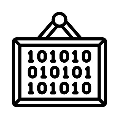 Sanat İkili Kodu web simgesi, vektör illüstrasyonu                                                   