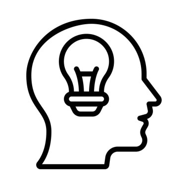 Fikir Zihni simgesi, vektör illüstrasyonu                                             