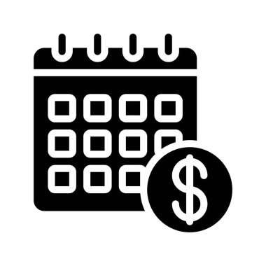 Gelir takvimi tarih simgesi, vektör illüstrasyonu