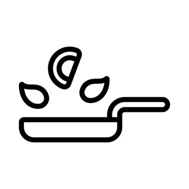 Sağlıklı Kızartma Tavası simgesi, vektör illüstrasyonu 