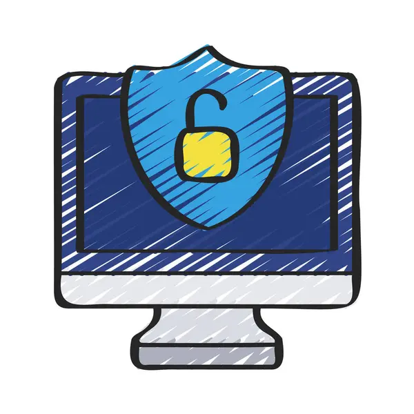 Icono Seguridad Informática Ilustración Vectorial — Archivo Imágenes Vectoriales