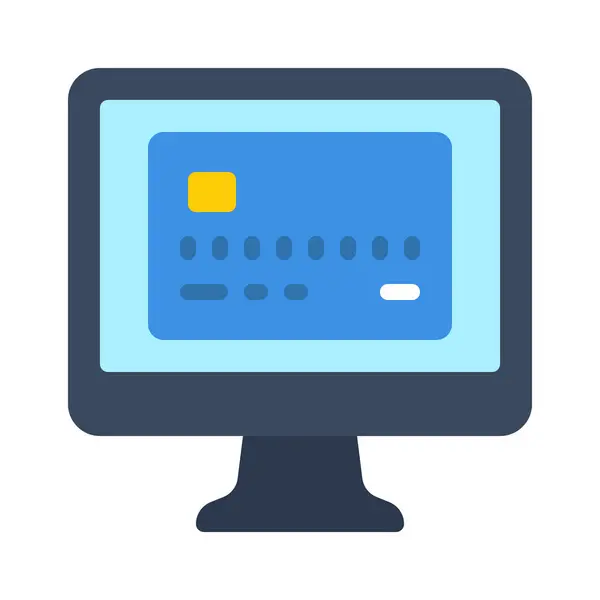 Ikona Kredytu Komputerowego Ilustracja Wektora — Wektor stockowy