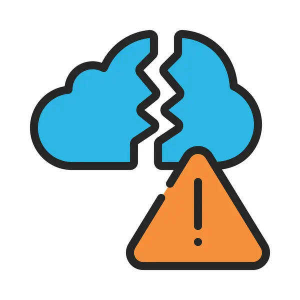 Icono Error Nube Rota Ilustración Vectorial — Vector de stock