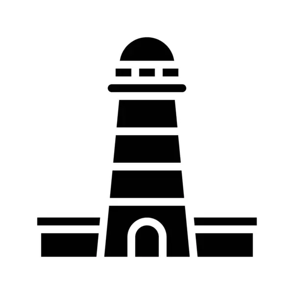 Deniz Feneri Vektör Simgesi Illüstrasyon — Stok Vektör