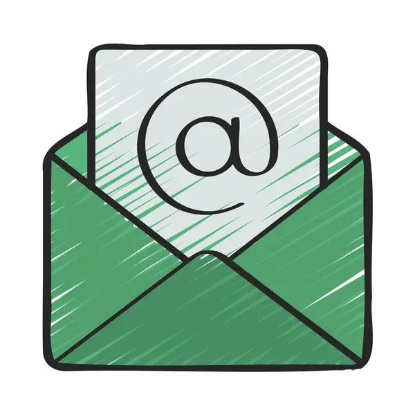 Email Symbol Isolated Icon White Background — Image vectorielle
