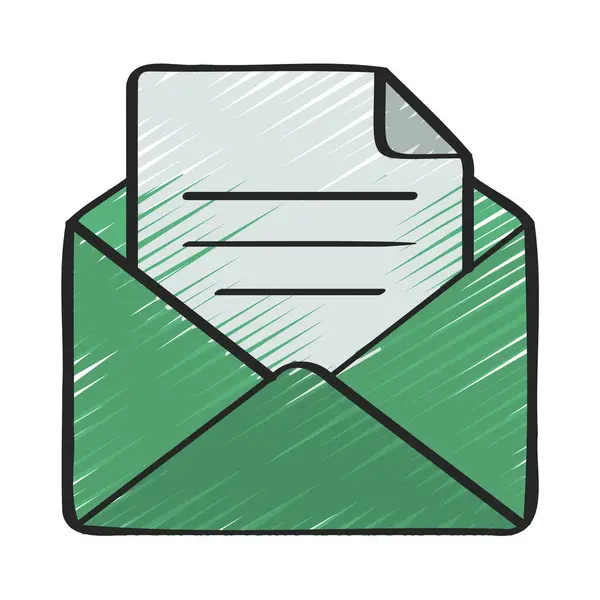 Icono Email Abierto Ilustración Vectores — Vector de stock