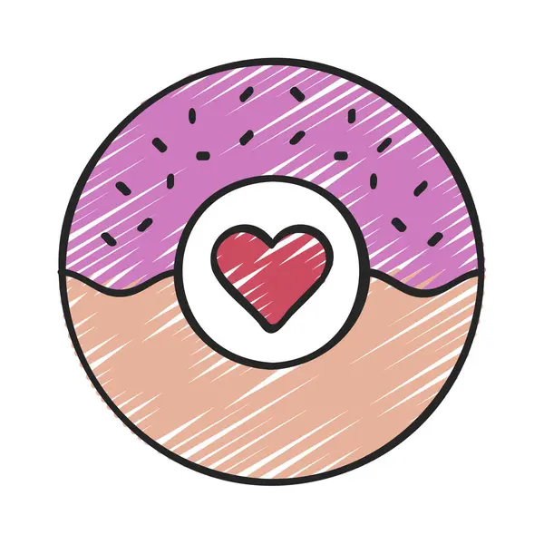 Donut Vector Thin Line Symbol — Stockvektor