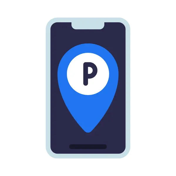 Parking App Web Icon Vector Illustration — Stock Vector