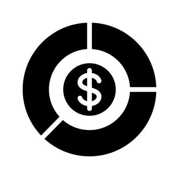 Financial Pie Chart Isoliert Auf Weißem Hintergrund Finanz Und Geschäftskonzept — Stockvektor