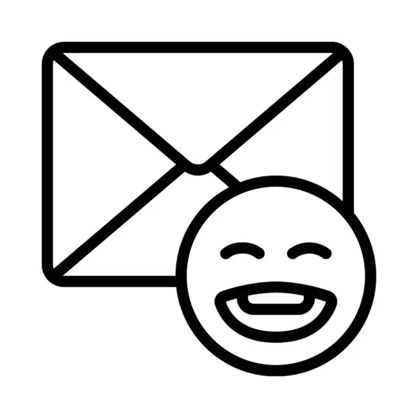 Feliz Email Icono Aislado Sobre Fondo Blanco — Archivo Imágenes Vectoriales