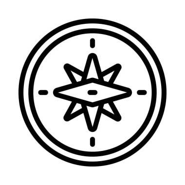 Beyaz arka plan üzerinde pusula simgesini vektör çizim