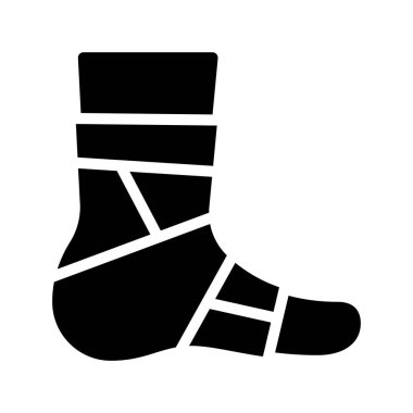 Kırık Ayak Dökme düz simgesi, vektör illüstrasyonu 