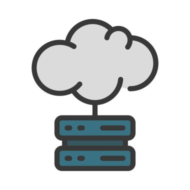 Sunucu. Web simgesi basit illüstrasyon 