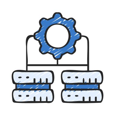 Veri Yönetimi simgesi, vektör illüstrasyonu  