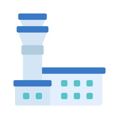 Havaalanı. Web simgesi basit illüstrasyon    