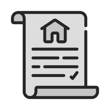 Ev Sözleşmesi simgesi, vektör illüstrasyonu 