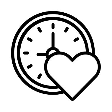 Aşk Simgesi Zamanı, vektör illüstrasyonu