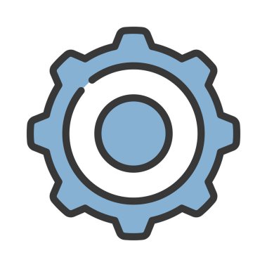 Beyaz arkaplanda çark vektör simgesi  