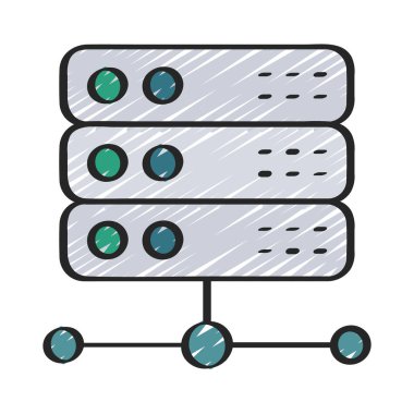 Sunucu. Web simgesi basit illüstrasyon 