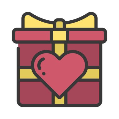 Beyaz arkaplanda hediye sembolü izole edildi