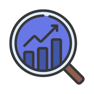 Grafik Analiz ikonu ana hatları vektörü. İş büyümesi. veri analizi