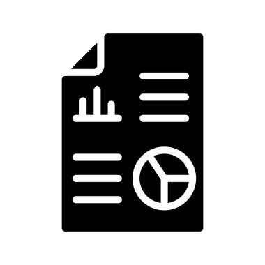 Rapor Belgesi simgesi, vektör illüstrasyonu  