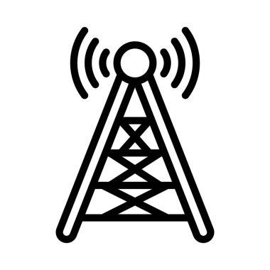 Radyo Kulesi simgesi vektörü beyaz arkaplanda izole edildi