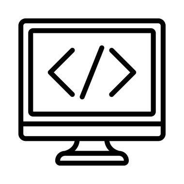 Bilgisayar Kodu simgesi, vektör illüstrasyonu 