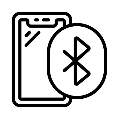 Bluetooth düz simgesi, vektör illüstrasyonu 