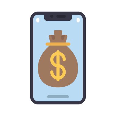 Cep Telefonu Nakit ikon vektör çizimi 