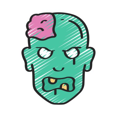 Zombi Web simgesi vektör illüstrasyonu