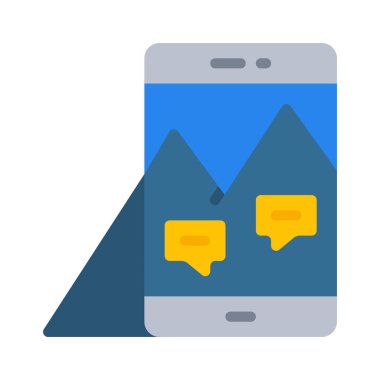 Yürüyüşte AR Düz simge, vektör illüstrasyonu 