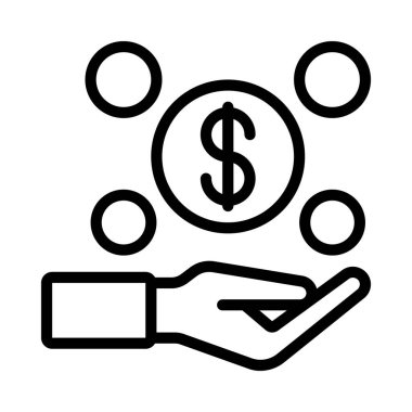 Gelir web simgesi vektör illüstrasyonu