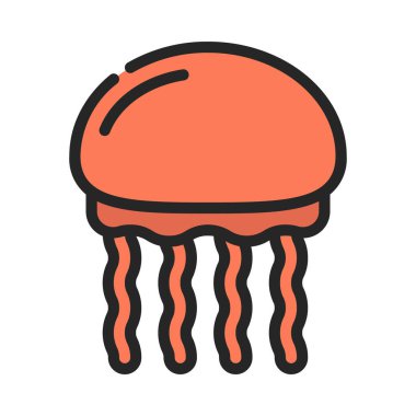 denizanası vektör çizgisi simgesi deseni