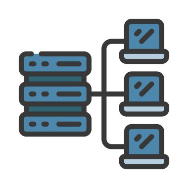 Sunucu. Web simgesi basit illüstrasyon 
