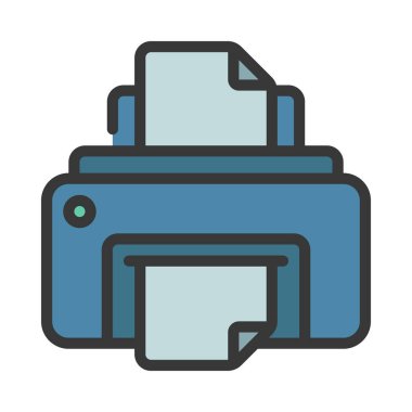 Yazıcı simgesi, basit web illüstrasyonu