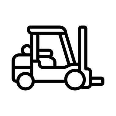 Tekerlek vektör çizimine sahip forklift kamyonu            