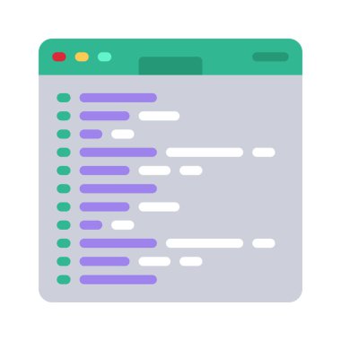 Kod Web Sitesi simgesi, vektör illüstrasyonu