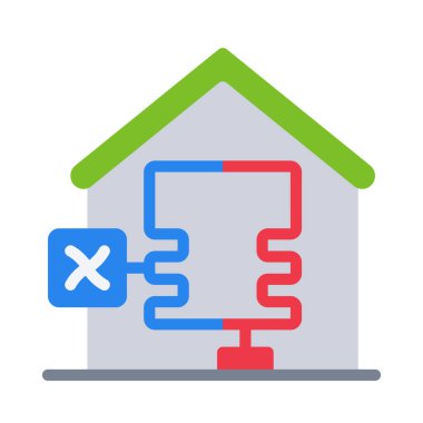 Hava Kaynağı Isı Pompası düz simge, vektör illüstrasyonu 