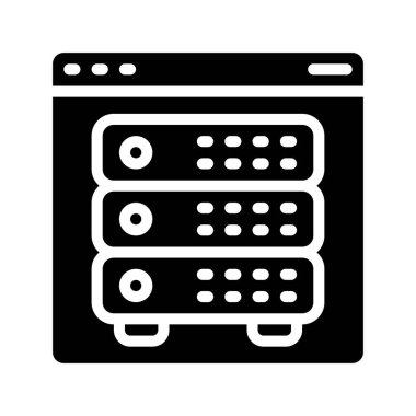 Sunucu. Web simgesi basit illüstrasyon 