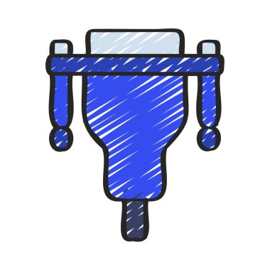 VGA Kablo düz simgesi, vektör illüstrasyonu 