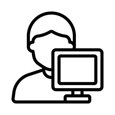 Yönetici Kişi yassı simgesi, vektör illüstrasyonu 