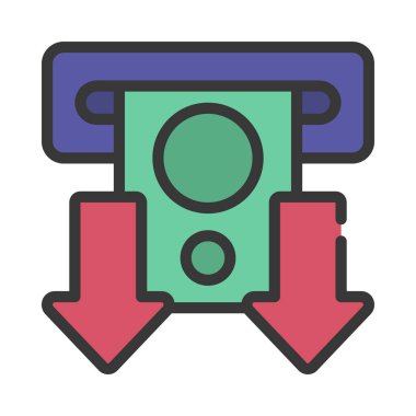 Para web simgesi vektör illüstrasyonunu geri çek