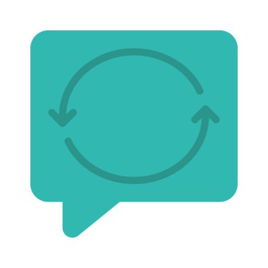 İleti simgesi, vektör illüstrasyonunu eşzamanla  