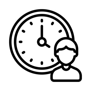 zaman yönetimi ve zaman kavramı simgesi, vektör illüstrasyonu basit tasarım