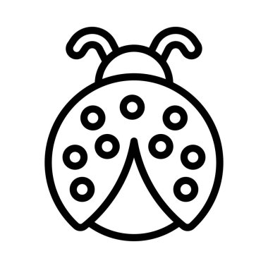 Uğur böceği düz ikon vektör çizimi