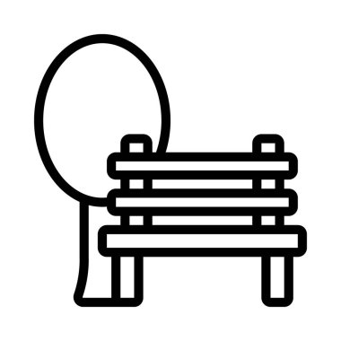 Açık Park düz simgesi, vektör illüstrasyonu 