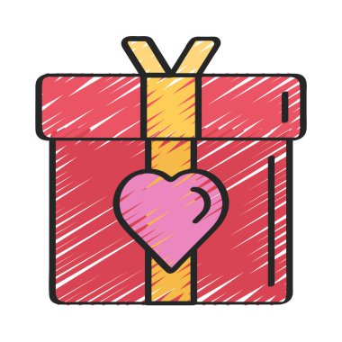 hediye kutusu simgesi, vektör illüstrasyonu