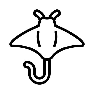 Stingray düz simgesi, vektör illüstrasyonu 